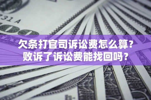 济南欠条打官司诉讼费怎么算？败诉了诉讼费能找回吗？
